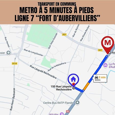 Apartamento Le Michigan - 10Mn From Paris - Metro Ligne 7 Aubervilliers Exterior foto